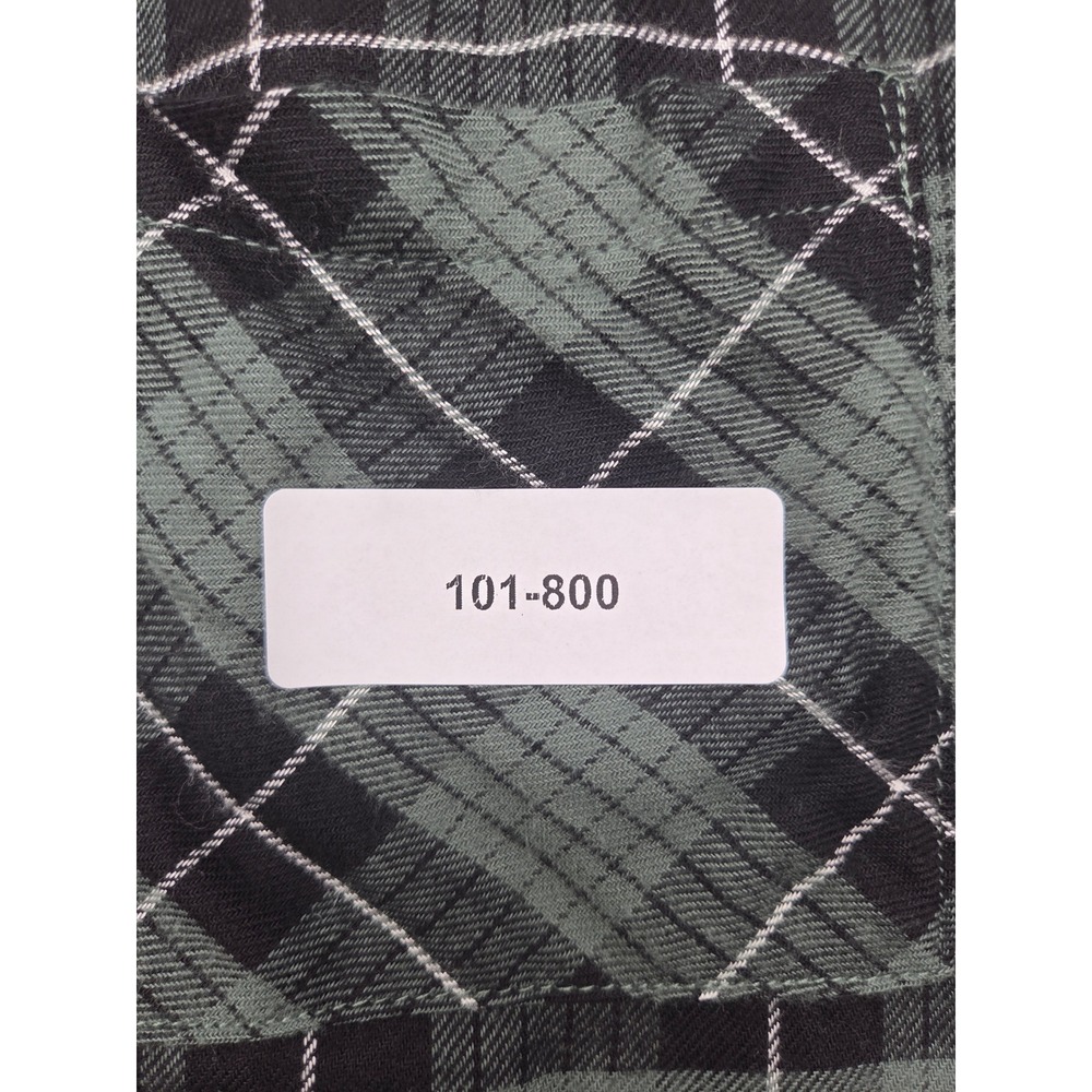 Market & Spruce Women's XL Green Black Plaid Rayon Button-Up Shirt 101-800 - Picture 3 of 5